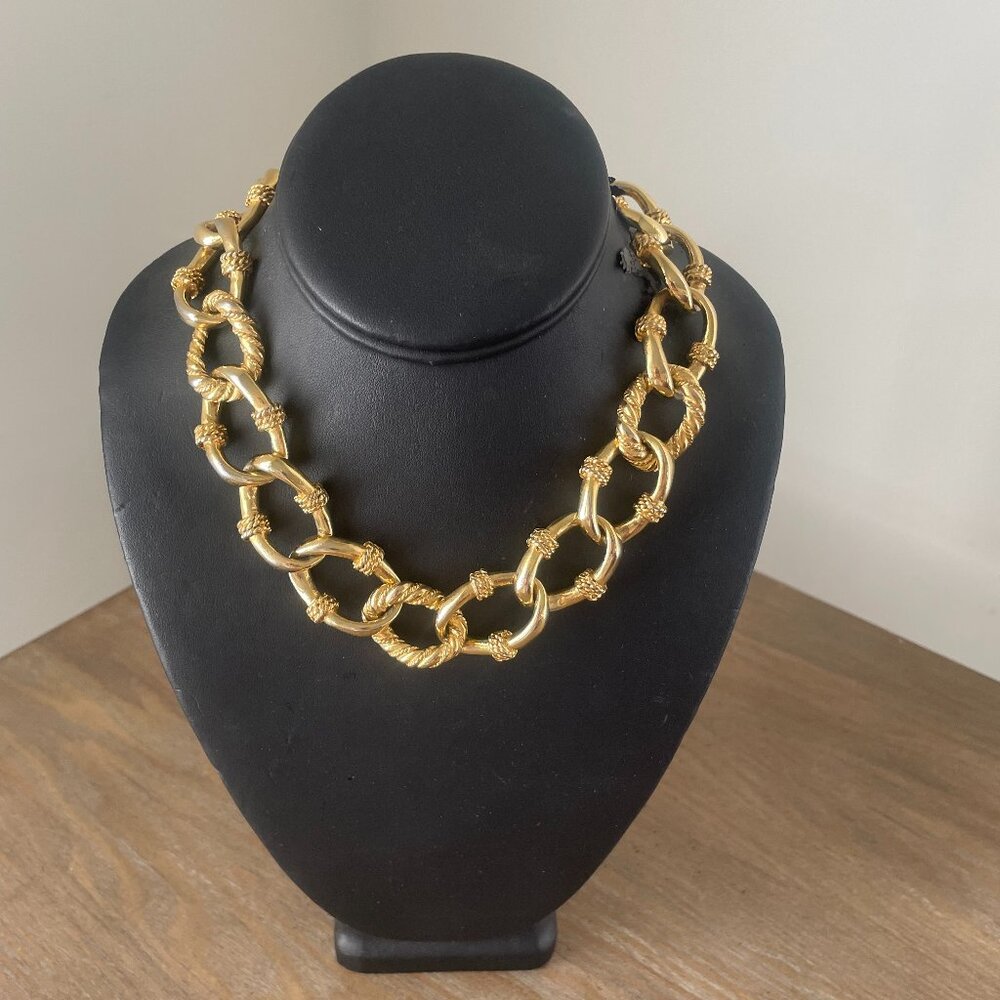 Rosa Flores 22K Gold Plated Chain Necklace